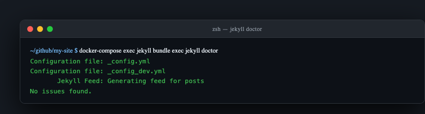 jekyll doctor output