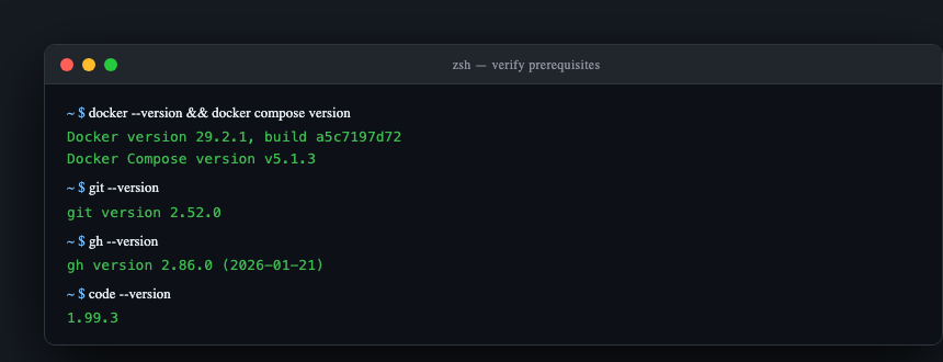 All tools verified in terminal